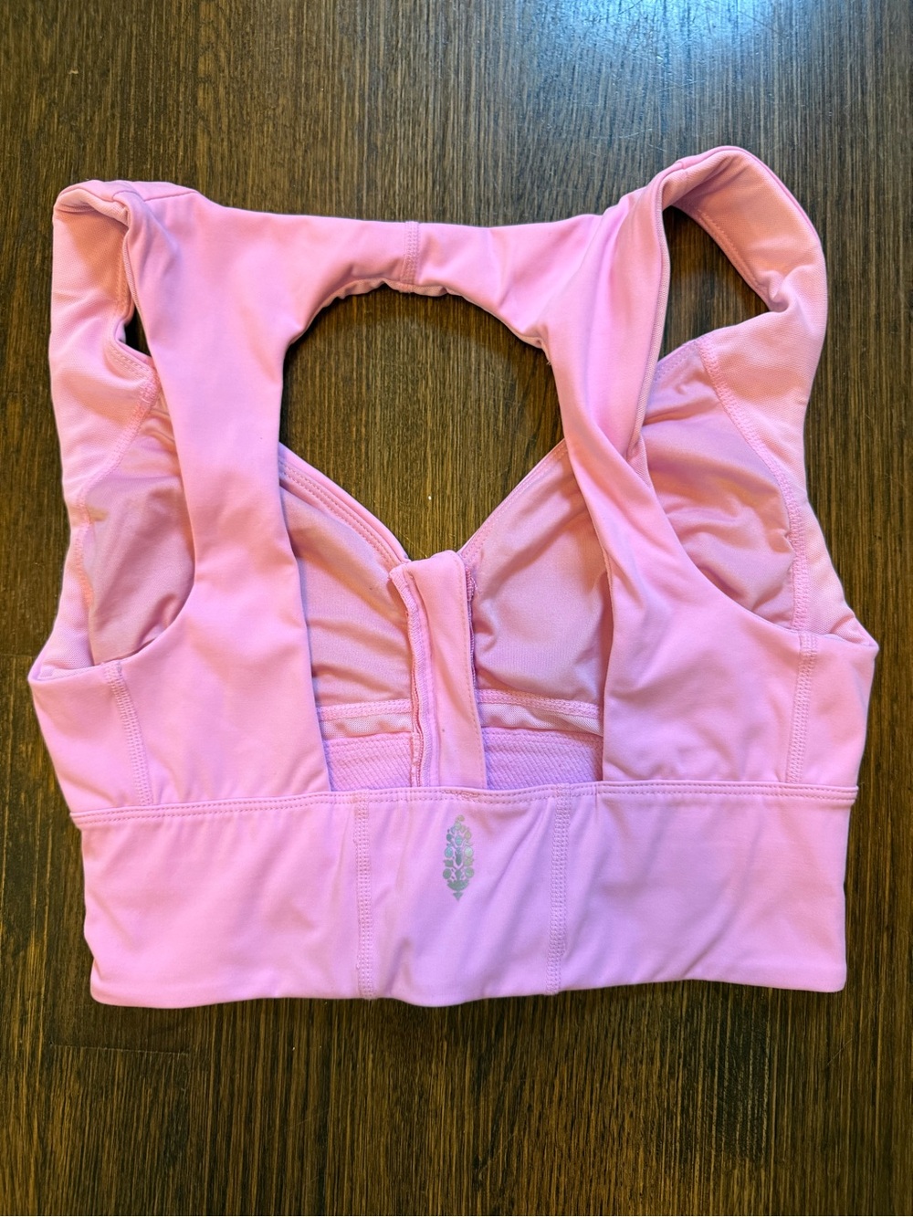 Free People Pink Front-Zip Racerback Sports Bra - Picture 2 of 2
